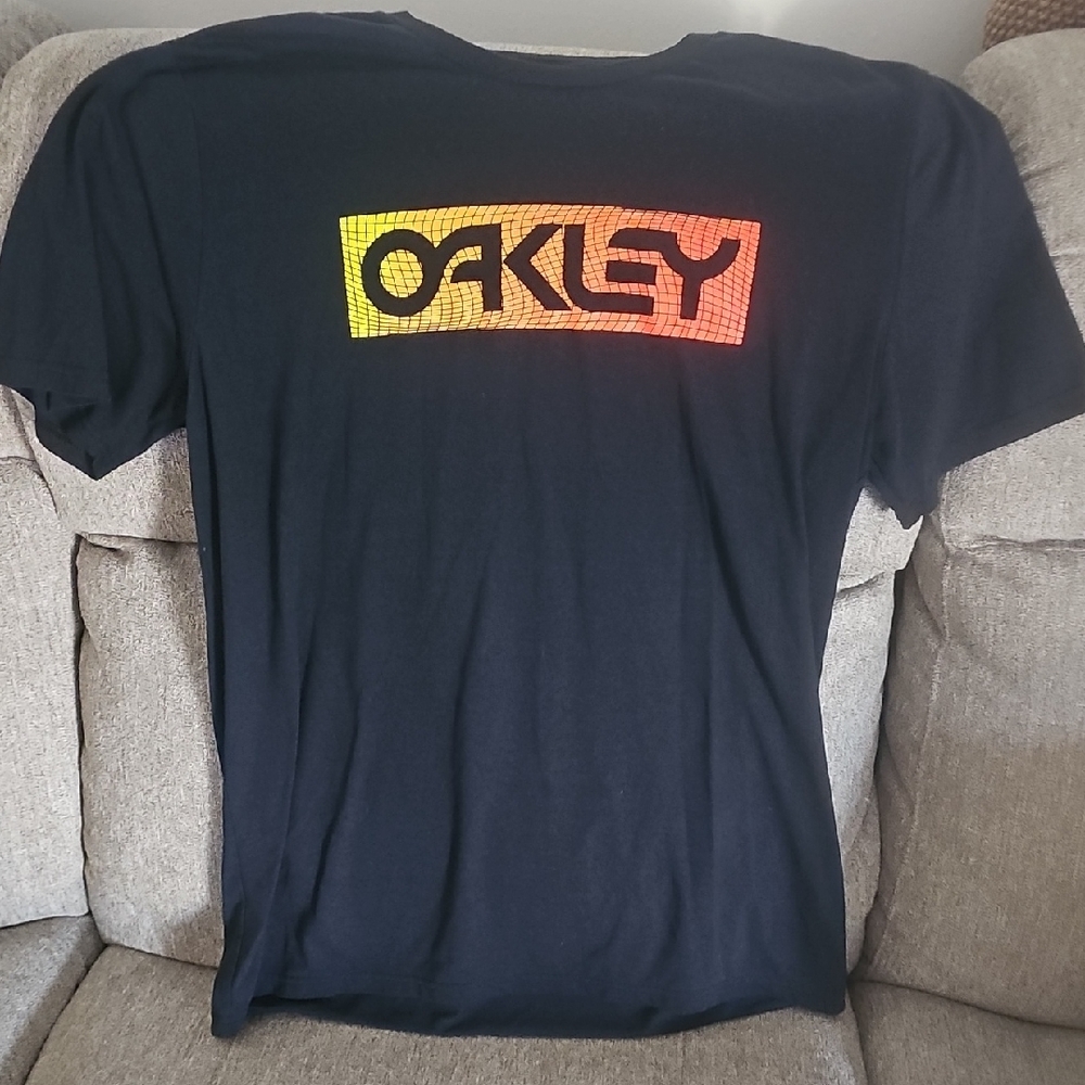 Oakley Black Tee with Orange and Yellow Logo